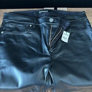 NWT Express Women's Faux Leather Sleek Black Pants
